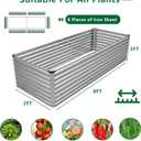 DIIYIV Galvanized Raised Garden Bed Kit Outdoor Patio,8x2x2ft Large Rectangular Metal Planter Boxes,Deep Root Box Planter for Gardening,Vegetables,Flowers,Herbs-Silver
