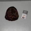 Aokiya Bob Wavy Wigs for Women Reddish Caramel Brown Short Curly Hair Wig with Bangs Shoulder Length Style Synthetic Realistic Heat Resistant Wig for Everyday Hairstyle 16 Inch