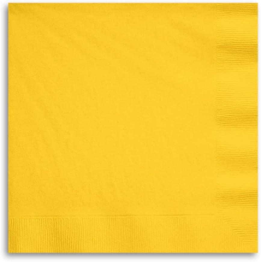 250-Count Touch of Color 3-Ply Paper Dinner Napkins, School Bus Yellow