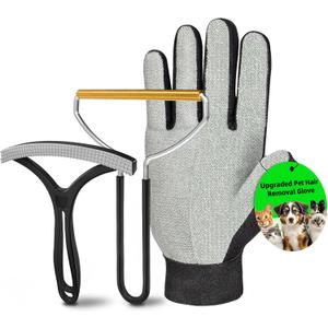 3PCS Pet Hair Removal Tool Set-Dog & Cat Hair Remover, Pet Hair Removal Glove, Carpet Rake for Carpet, Couch, Furniture, Car Interior & More-Reusable Pet Hair Remover for Multi-Surface Cleaning