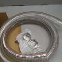 Frienda Heavy Duty Steel Wire Flexible Tubing with Fasteners PVC High Pressure Oil Drain Hose Tube Clear Wire Reinforced for Pond Marine Bilge Pump Garden Pool(10 Ft, 1-1/2 Inch Id)