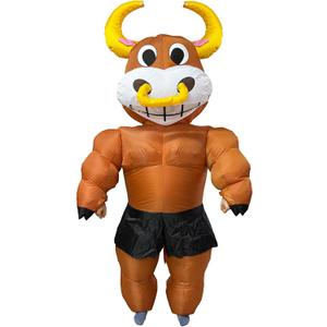 Inflatable Bull Costume for Party, Halloween, Blow Up Suit, Adult Size