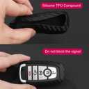 Soft Silicone Rubber Carbon Fiber Texture Case Key Fob Cover For Ford Bronco Escape Expedition Explorer F150 F250 F350 F450 F550 Fusion Maverick Mondeo Ranger Car Key - Black - Weave Keychain