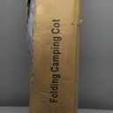 Slendor Folding Camping Cot with Mattress, 74" L x 28" W x 15" H Camp Cots for Adults, Portable Sleeping Cot Bed for Tent, Office, Travel, Max. 500lbs Load, Striated Gray Cot, Gray+Purple Pad