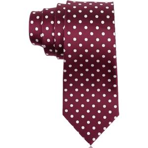 Polka Dot Tie for Men, Black and White Skinny Tie for Formal Wedding Business Casual Cosplay Graduation (Red)