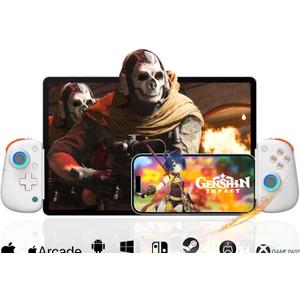 Mobile Gaming Controller for iPad/Tablet 13'', iPhone Controller with Hall Joysticks/Trigger/Turbo/Macro/7 Color RGB, Gamepad Joystick for Android/PC/Switch/PS4, Xbox/PS5 Streaming, Cloud Game, COD, iPhone 17/16 Controller