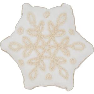 SARO LIFESTYLE Crystal Frost Snowflake Poly Filled Throw Pillow