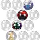 Iconikal 5 cm 12-Pack Fillable Clear Plastic Ball Ornaments, 2-Inch (50 mm) for DIY Crafts, Christmas & Holiday Decor