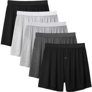Natural Feelings Men's Boxer Short Bamboo Viscose Boxers for Men Loose Fit Mens Soft Underwear Breathable Boxers for Men Pack (Large)