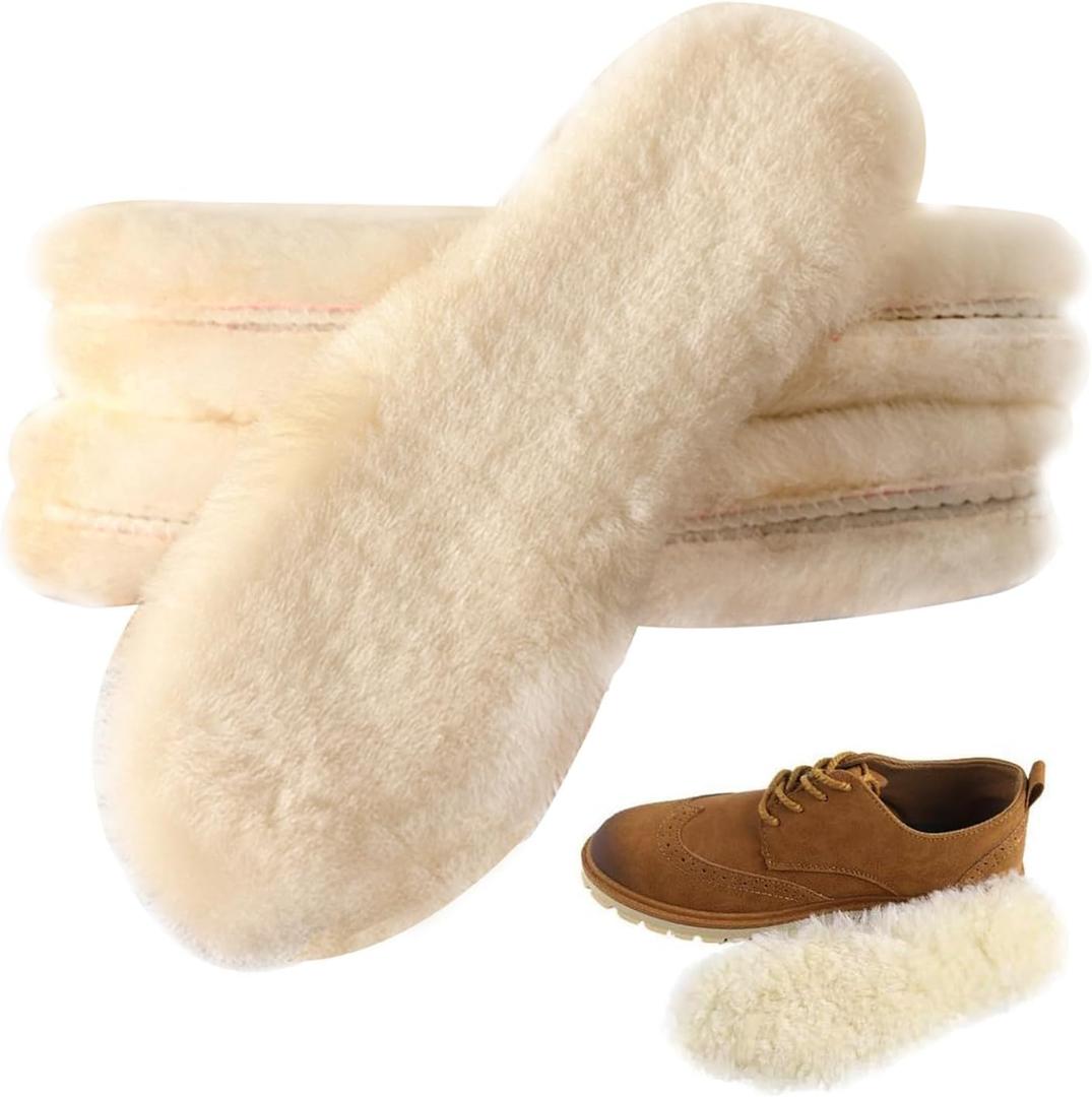 Sheepskin Insoles Kid's Premium Thick Wool Fur Fleece Inserts Cozy & Fluffy for Children's (1 Little Kid)