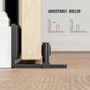 Upgraded Sliding Barn Door Bottom Floor Guide with Adjustable Roller, Wall Mount Floor Guide, Smoothly and Quietly, Easy to Install, Fits up to 2" Thickness Door, Black