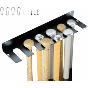 Bat Rack: Wall-Mounted Baseball & Softball Bat Holder - Heavy Duty Metal Storage for 10 Bats