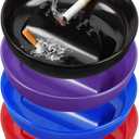 Ash Tray for Indoor/Outdoor Ashtray for PatioHomeOffice Decor,Vintage Plastic Ashtrays With 5 Cigarette Ports,Cool Home Ashtrays Round 4-pack of Mixed Colors