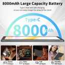 2025 Tablet, Android 14 Tablets 10 inch with Keyboard, 26GB RAM+256GB ROM(2TB Expand), 2-in-1 Tablets with 8-Core, 8000mAh, 5G WiFi, Widevine L1, GMS, with Case, Keyboard, Mouse, Stylus(Black)