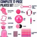 Pilates Kit for Women 17 Pieces Premium Pilates Equipment Set with Magic Circle Ring, Yoga Ball, 5 Resistance Bands, Stretching Strap & More | Full Body Toning | Fitness Gift for Her