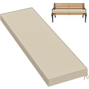Premium Outdoor Bench Cushions for Patio Furniture 3.5inches Memory Foam Bench Cushion Waterproof Fade Resistant Porch Swing Cushions with Straps 60×18 Inch Cream