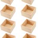 SINJEUN 10 Pack 4" x 4" Rustic Wooden Box Unfinished Small Wooden Box Wood Square Organizer Container for Crafts, Storage, Home Decor, Centerpiece, Party Supplies