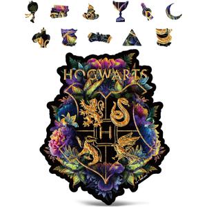 CRAFTHUB Harry Potter Puzzle  Hogwarts Crest  Fine Oddities  A3 Size  Wooden Jigsaw Puzzles for Adults  201 Unique Shaped Pieces  Officially Licensed Merchandise  10.8" x 13"