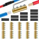 10PCS 6-10AWG 6 8 10 Gauge Wire Connector Nut Kit, 80Amp Screw Quick Wiring Connection Terminal, Splicing Quick Wire Connectors, Circuit Wire Butt Bras Connector with Heat Shrink Tube Wrench