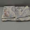 jinchan Boho Linen Curtains for Living Room Embroidered Design Window Curtains Light Filtering Flax Linen Blend Window Treatments Set for Bedroom Grommet Top 2 Panels 84 Inch Length Blue on Ecru