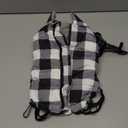 Dog Winter Jacket, Waterproof Dog Coat with Harness Built in, Puppy Vest Small Dog Clothes with Fleece Lining, Ideal for Outdoor and Indoor-Black/White-S