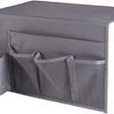 Zafit 5 Pockets Bedside Caddy, Bedside Storage Organizer for Water Bottles, Magazines, Phone, Glasses (5 Pockets-Grey)