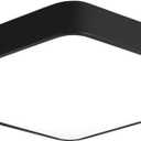 Ganeed LED Ceiling Light Flush Mount,24W 12-Inch Modern Ceiling Lamp Fixture Square,6500K Cool White Energy Saving Lighting Fixture for Living Bathroom Dining Room,Black
