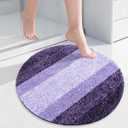 Arotive Microfiber Bathroom Rugs, Shaggy Soft and Absorbent Bath Rug, Non-Slip, Thick Plush Machine Washable Dry Bath Mats for Bathroom, Tub and Shower, 24x24, Dark Purple, Round