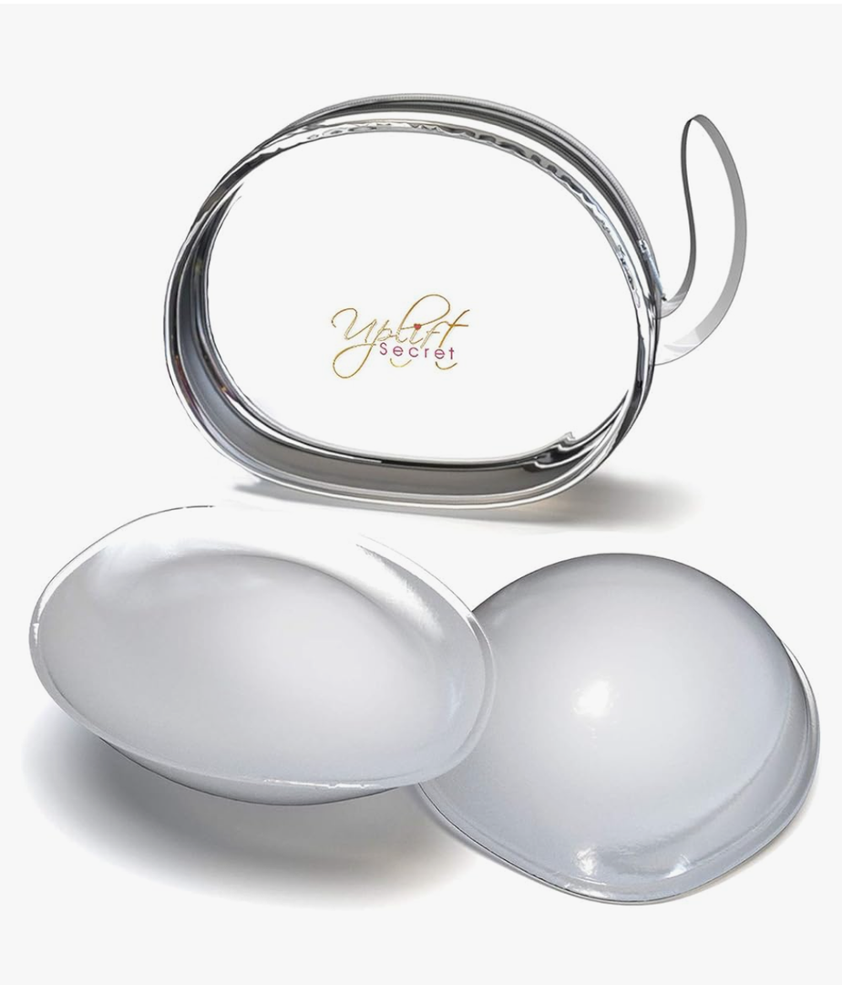 Uplift Secret Silicone Bra Inserts - Clear Gel Push Up Breast Pads - Bra Padding Bust Enhancer Medium