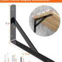 LuckIn 12 Inch Heavy Duty Shelf Bracket, Wall Shelf Brackets, 90 Degree Bracket, 250 LBS Max Load, Mounting Hardware Include, Black, 12-Pack