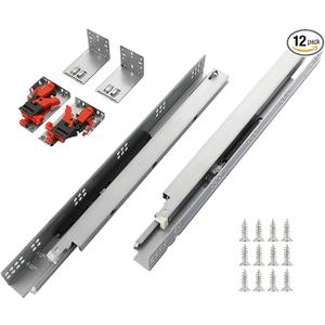 6 Pairs 21 Inch Undermount Soft Close Drawer Slides Full Extension,Heavy Duty, Concealed Drawer Rails,3D Locking Device and Brackets.