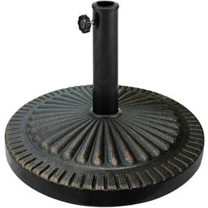 Giantex 31.5 lbs Patio Market Umbrella Base, Heavy Duty Cast Iron Resin Outdoor Stand, Vintage Garden Umbrella Holder, Umbrella Holder for Deck Porch Lawn Garden (Black)