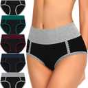 Women Underwear Cotton High Waisted Soft Briefs Full Coverage Comfort Panties Multipack (X-Large)