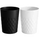 Small Bathroom Trash Can 2 Pack 1.8 Gallon Garbage Can Waste Basket Recycling Bin for Dorms Bedrooms Offices Kitchens, Black White