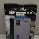 NineSky Dehumidifiers for Home, 95 OZ Water Tank, (1000 sq.ft) Dehumidifiers for Bathroom Bedroom Basement with Auto Shut Off,7 Colors LED Light (Silver)