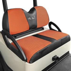 Golf Cart Seat Covers for Club Car Precedent Front Seat Covers Thicken Breathable Mesh Patchwork Vinyl Leather Fit Ordinary Cushion Seat Cover No Nails Easy to Install Black & Orange