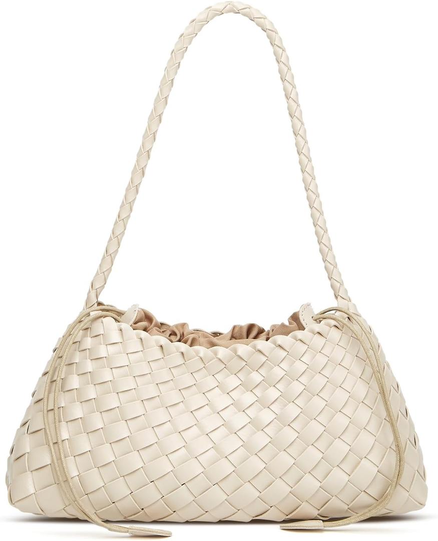 2 Pcs Slouchy Woven Hobo Bags Women Trendy Underarm Crossbody Shoulder Bag Summer Beach Travel Bag Bucket Tote Handbag