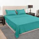 Mejoroom California King 1800 Thread Count Bed Sheets Set, Deep Pocket, Wrinkle & Fade Resistant, Hypoallergenic, 4Pcs Including Fitted & Flat Sheets, Teal
