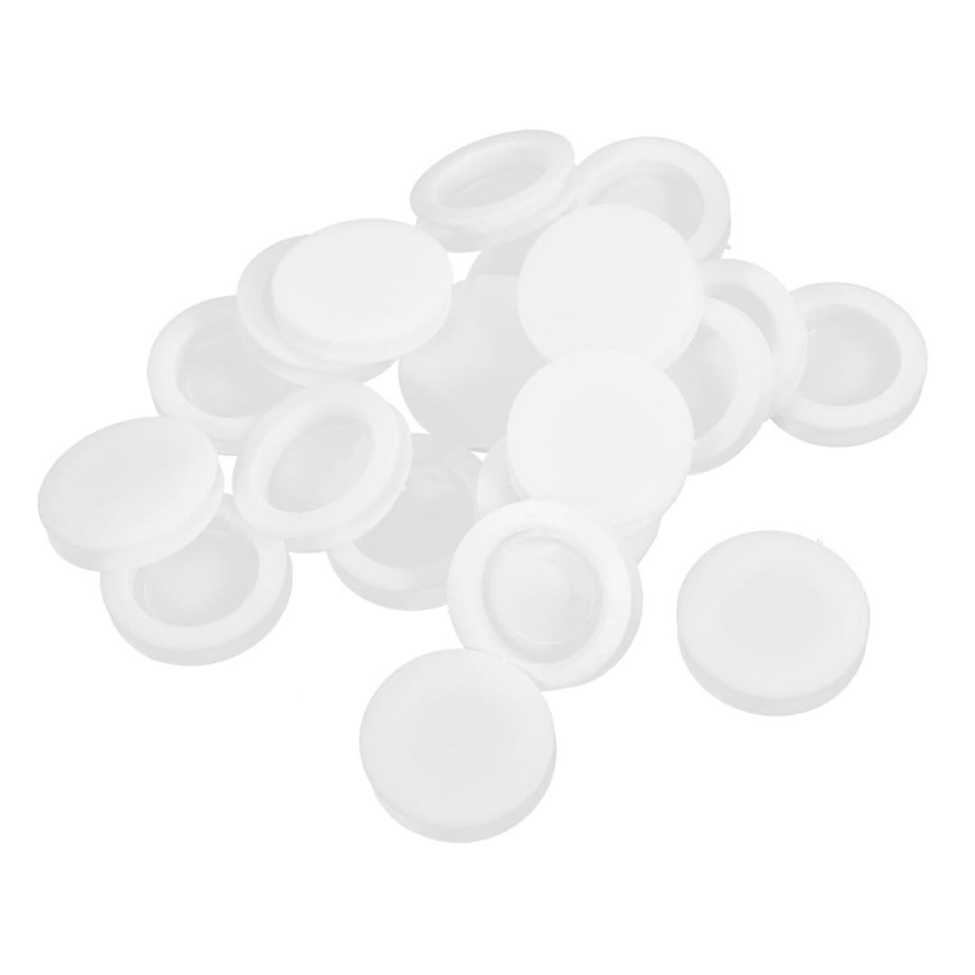 Healifty Piggy Bank Bottom Covers 20pcs Round Plugs Money Jar Stoppers PVC Material Easy to Install (4.20X4.20X0.80CM, White)