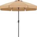 ABCCANOPY Patio Umbrella 9ft, Outdoor Table Umbrella with Push Button Tilt and Crank, 8 Ribs Umbrella for Patio Pool Garden Deck (Khaki)
