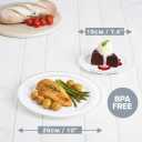 MATANA 120 Silver Plastic Plates for Party - Reusable, Elegant 60 Dinner (10.25 Inch) 60 Dessert (7.5 Inch) Plates Disposable Heavy Duty with White and Silver Rim for Weddings and Christmas Parties