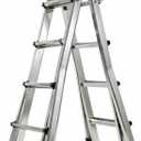 Telescoping A Frame Ladder Extension Ladders for Outdoor Home Use, Multi Position Ladders Adjustable Ladder for Stairs, Indoor, Roof and Rv Use, Steel, 330 Lbs Capacity