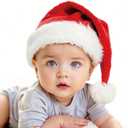 Haomaomao Christmas Hats, Santa Hat for Kids/Baby Unisex Warm Comfort Red Velvet Holiday Xmas Hat for New Year Festive Party (Infant/1pcs)