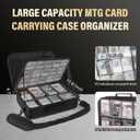 Card Deck Storage Bag for 2000+ Cards,3-Layer MTG Bag Card Storage Box with 10 Customizable Partitions & Adjustable Shoulder Strap,Trading Card Case Fits for MTG,YuGiOh,TCG,Magic,Sports Cards - Black