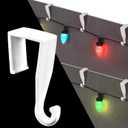 Amyhill 200 Pcs Christmas Gutter Light Hooks for Hanging Outdoor String Lights White Plastic Weatherproof Gutter Clips Hangers for Outside Xmas Halloween Holiday Patio