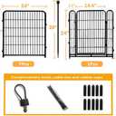 Getlay 24 in(H) Decorative Garden Fences with Gate, 8 Panels Total 15.7 ft(L) Heavy Duty Iron Animal Barrier Fence for Yard,Suitable for Indoor Pet Fence Or Outdoor Dog Fencing, Garden Border Fence