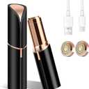 Flawless Facial Hair Remover for Women, Comes with 2 Replacement Heads, USB Rechargeable, Suitable for the Face, Upper Lip, Chin, and Fine, Soft Peach Fuzz