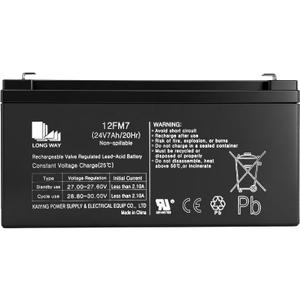 24v 7ah Battery for Ride on Toys car utv 12fm7 20hr 24 Volt Valve Regulated Sealed Lead-Acid Battery