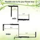 VIVIKEN Planter Box Brackets, Adjustable Flower Brackets for Deck Railing, No Drill Window Bracket for Outdoor Planters-4 Pack
