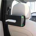 Premium PU Leather Car Tissue Holder, Classic Style, Rectangular, Black